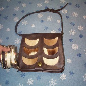 Vintage Eberle Cross Body Bag and matching belt with fur